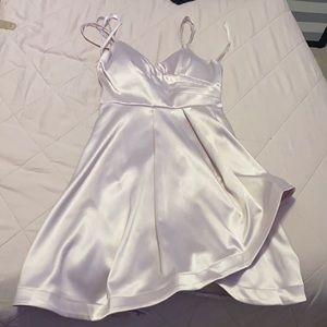 shiny light pink homecoming dress